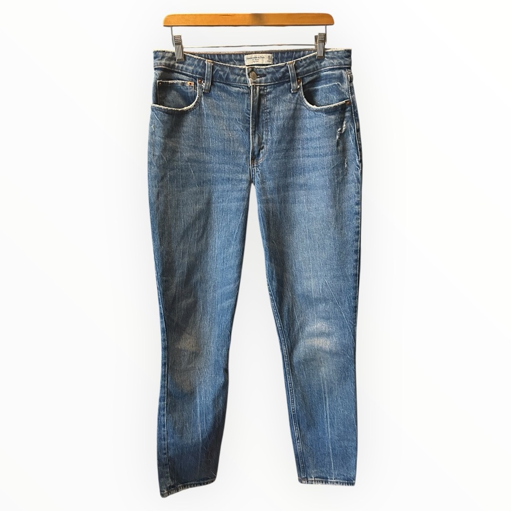 Abercrombie & Fitch The Skinny High Rise Medium Wash Jeans Size 30/10 Long - Picture 2 of 13
